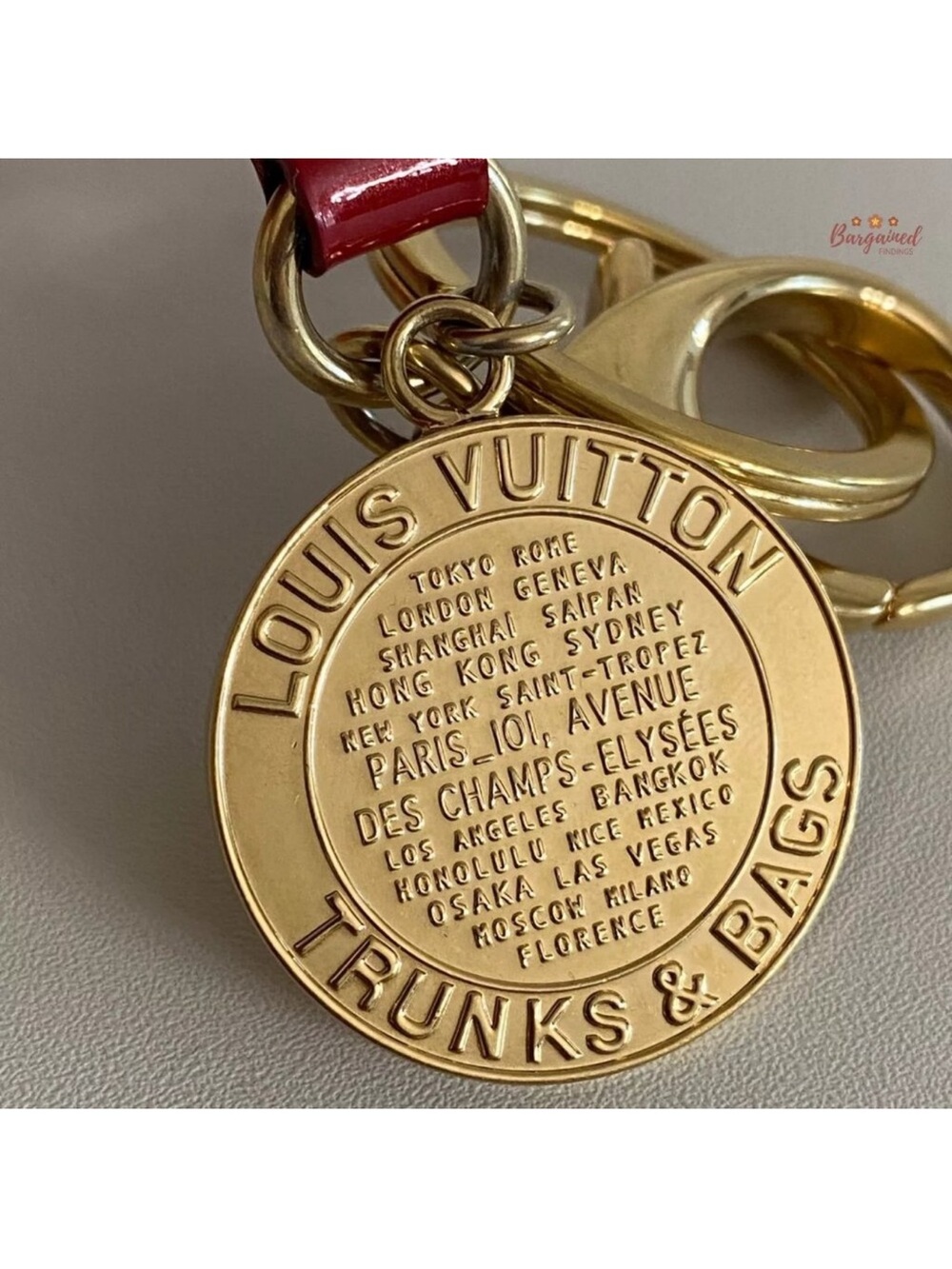 Louis Vuitton Gold and Red Trunks & Bags Key Charm